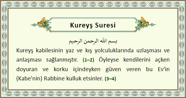 Panik Atak ve Manevi Şifa: İslam Kaynaklarına Göre Okunacak Dualar 3 Kureyş Suresi