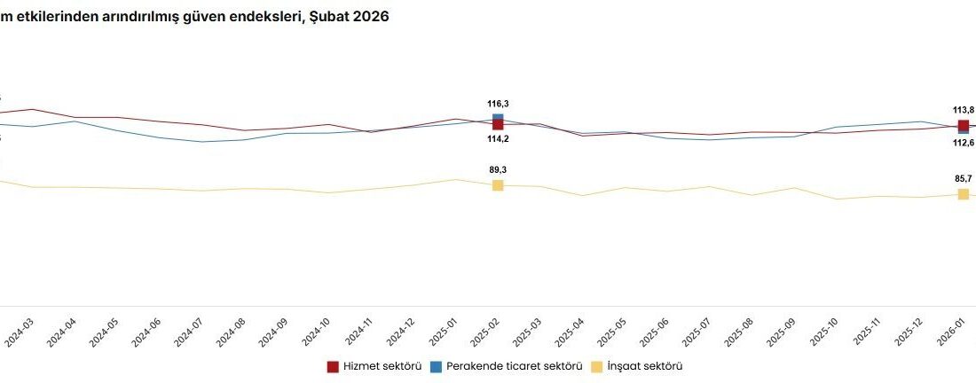 Türkiye İstatistik Kurumu (TÜİK), şubat ayında güven endeksinin inşaat sektöründe