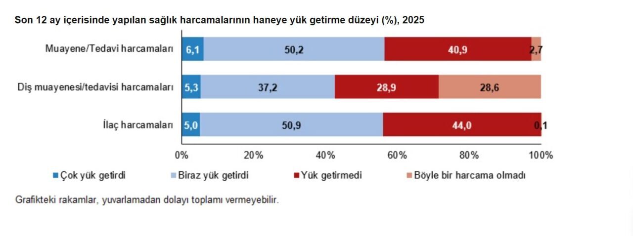 Türkiye İstatistik Kurumu (TÜİK), doktor muayene ve tedavi harcamalarının hanelerin