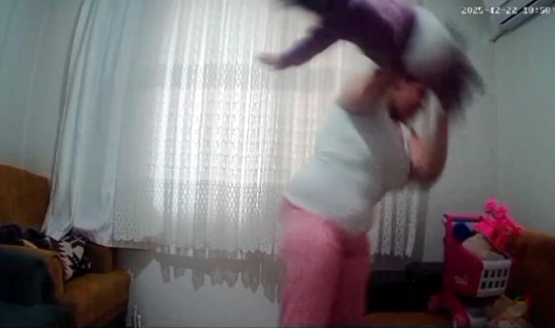 Antalya'da 1 yaşındaki kızına eşinin şiddet uyguladığını gizli kamera görüntüleriyle