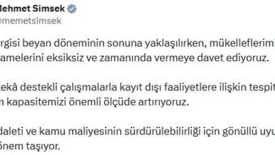 ANKARA, – HAZİNE ve Maliye Bakanı Mehmet Şimşek, “Gelir vergisi
