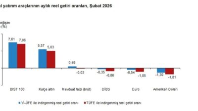 Türkiye İstatistik Kurumu (TÜİK), şubat ayında yatırımcısına en yüksek reel