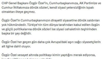 ANKARA, – AK Parti Genel Başkan Yardımcısı ve Parti Sözcüsü