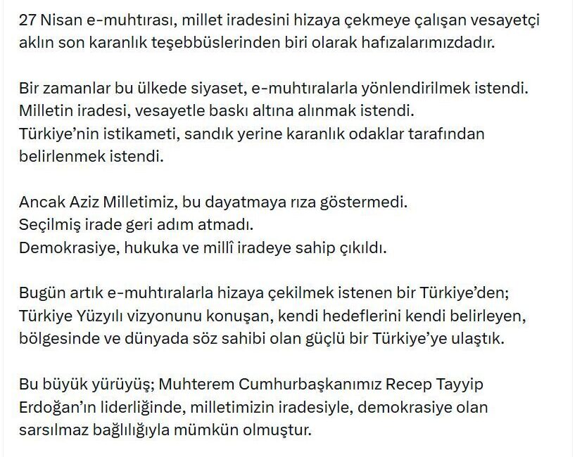 ANKARA, – İÇİŞLERİ Bakanı Mustafa Çiftçi, “Bugün artık e-muhtıralarla hizaya