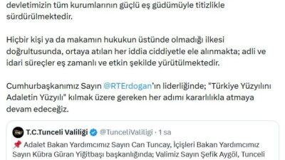 ANKARA, – ADALET Bakanı Akın Gürlek, “Gülistan Doku soruşturması kapsamında