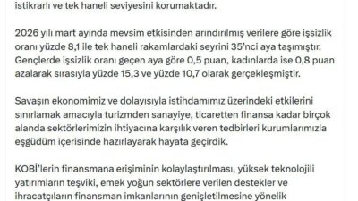 ANKARA, – CUMHURBAŞKANI Yardımcısı Cevdet Yılmaz, “Yürüttüğümüz politikalar sayesinde iş