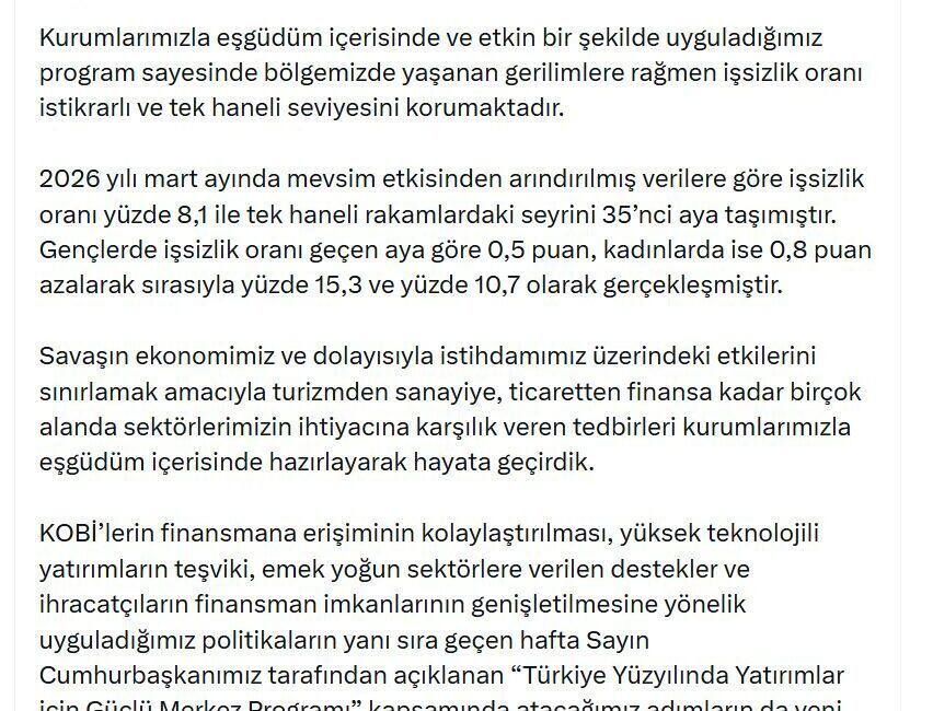 ANKARA, – CUMHURBAŞKANI Yardımcısı Cevdet Yılmaz, “Yürüttüğümüz politikalar sayesinde iş