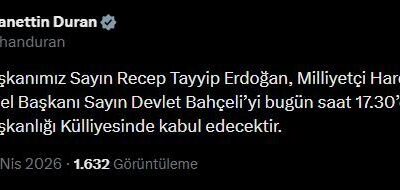 ANKARA, – CUMHURBAŞKANI Recep Tayyip Erdoğan, MHP Genel Başkanı Devlet