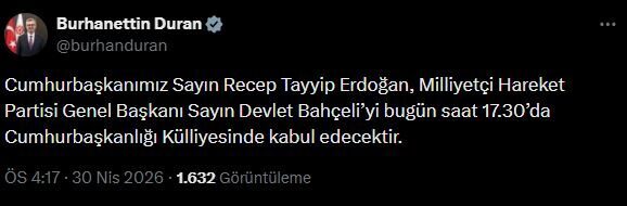 ANKARA, – CUMHURBAŞKANI Recep Tayyip Erdoğan, MHP Genel Başkanı Devlet