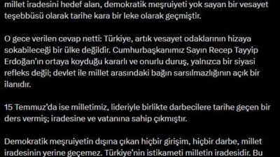 ANKARA, – İLETİŞİM Başkanı Burhanettin Duran, 27 Nisan e-muhtırasının 19’uncu