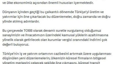 ANKARA, – TÜRKİYE Odalar ve Borsalar Birliği (TOBB) Başkanı Rifat