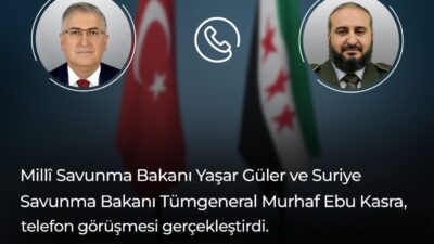 ANKARA, – MİLLİ Savunma Bakanı Yaşar Güler, Suriye Savunma Bakanı