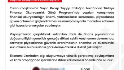 ANKARA, – İLETİŞİM Başkanlığı Dezenformasyonla Mücadele Merkezi (DMM), “Bazı sosyal