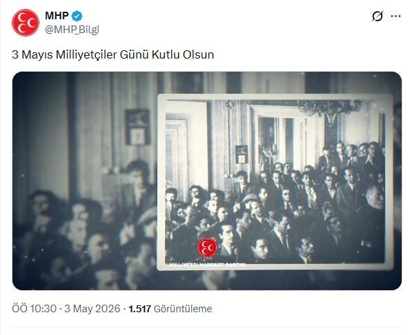 ANKARA, – MHP, 3 Mayıs Milliyetçiler Günü’ne ilişkin klip yayınladı.