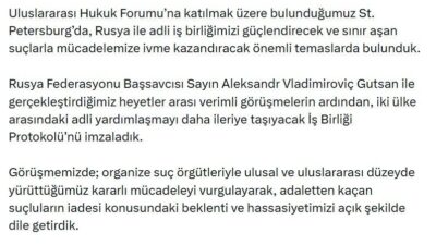 ANKARA, – ADALET Bakanı Akın Gürlek, “Organize suç örgütü elebaşı