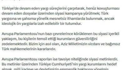 ANKARA, – ADALET Bakanı Akın Gürlek, “Avrupa Parlamentosu raporları tavsiye