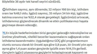 ANKARA, – ÇALIŞMA ve Sosyal Güvenlik Bakanı Vedat Işıkhan, “İşsizlik