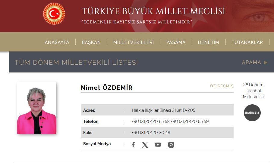 CHP İstanbul Milletvekili Nimet Özdemir partisinden istifa etti Samet ÖKSÜZ/ ANKARA, – CHP İstanbul Milletvekili Nimet Özdemir, partisinden