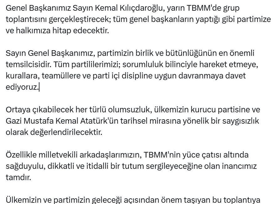 ANKARA, – CHP Genel Başkan Yardımcısı ve Parti Sözcüsü Müslim