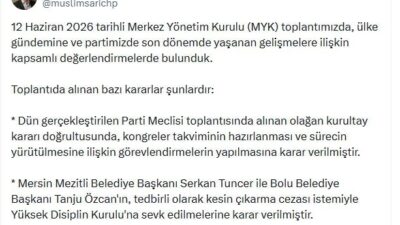ANKARA, – CHP Parti Sözcüsü Müslim Sarı, Mersin Mezitli Belediye