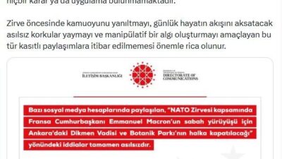 ANKARA, – İLETİŞİM Başkanlığı Dezenformasyonla Mücadele Merkezi (DMM), NATO Zirvesi
