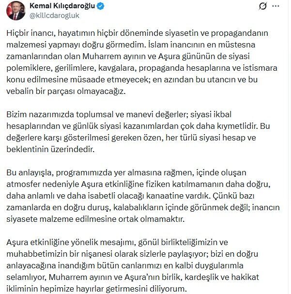 Ayşenur DEMİRTAŞ/ANKARA, – CHP Genel Başkanı Kemal Kılıçdaroğlu, İstanbul’da katılmayı