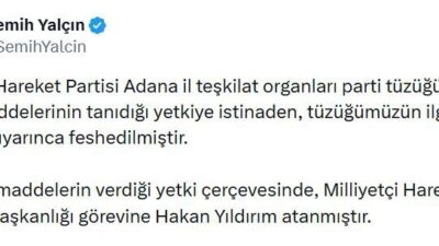 ANKARA, – MHP Genel Başkan Yardımcısı Semih Yalçın, partisinin Adana