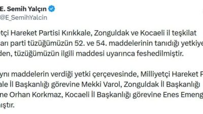 ANKARA, – MHP Genel Başkan Yardımcısı Semih Yalçın, partisinin Kırıkkale,