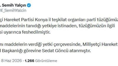 ANKARA, – MHP Genel Başkan Yardımcısı Semih Yalçın, partisinin Konya